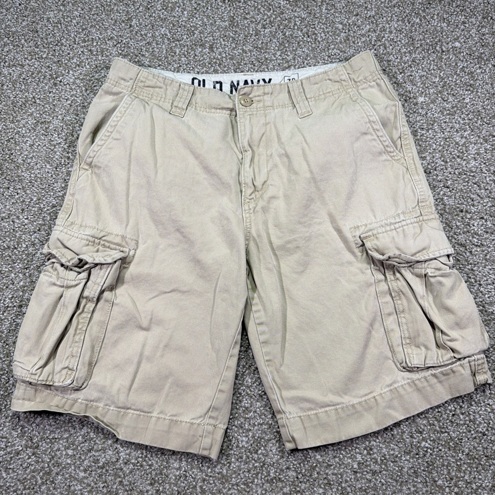 Y2K Cargo Shorts Men's Tan Old Navy Military Style Essentials Size 31W